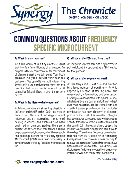 Synergy Healthcare July 2018 newsletter cover