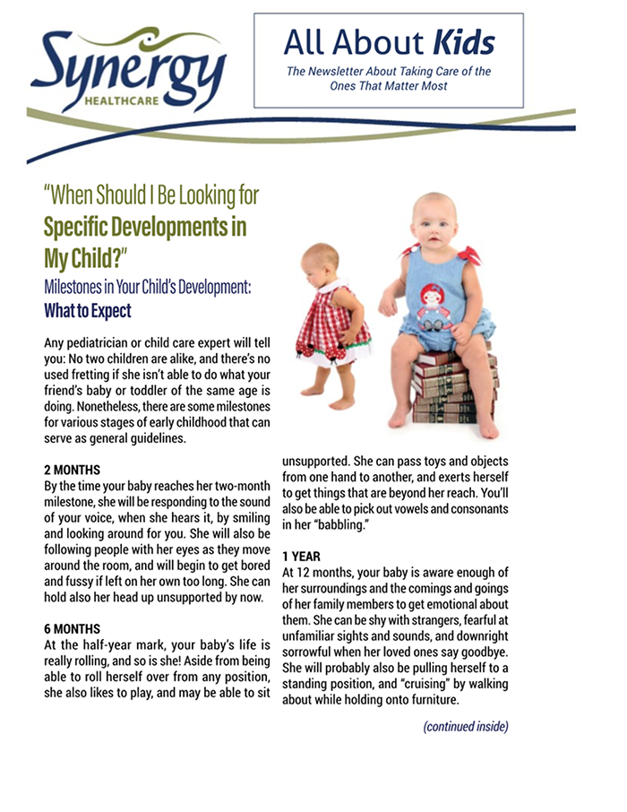 Synergy Healthcare April 2017 newsletter cover