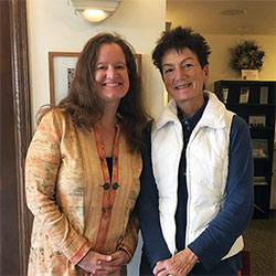 Pam (patient) with Shauna Burchett, occupational therapist